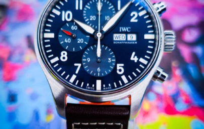 IWC Pilot Chronograph Le Petit Prince IW377714 with blue dial on leather strap