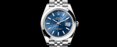 Steel Rolex Datejust 41 126300 with smooth bezel, blue dial and jubilee bracelet