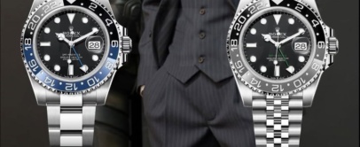 Rolex GMT-Master II 126710BLNR with blue and black bezel next to a GMT-Master II 126710GRNR with grey and black bezel