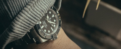 Rolex Submariner no-date with black dial and ceramic bezel, on the wrist