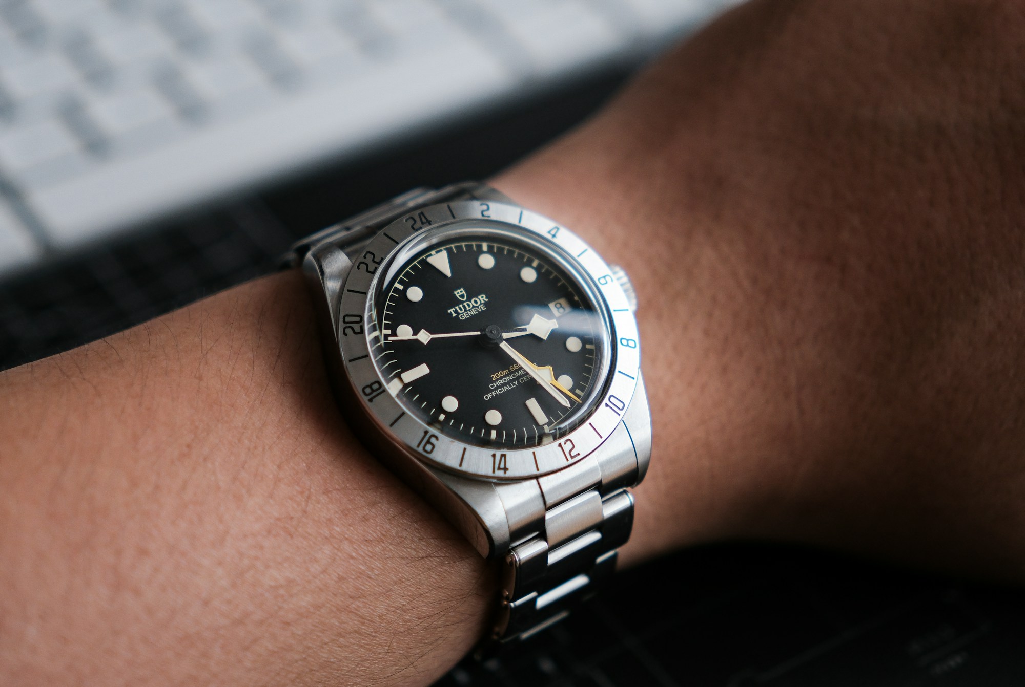 Tudor Black Bay Pro GMT watch on the wrist
